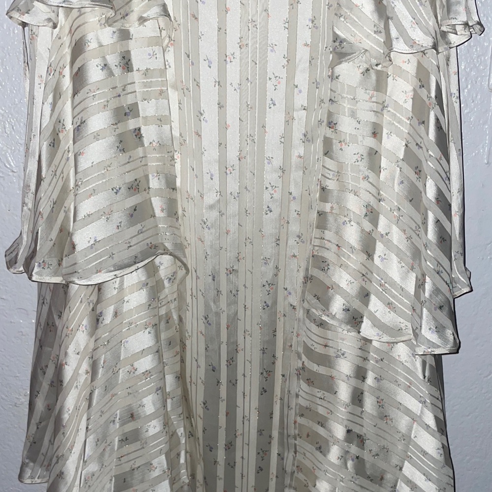 Free People floral cascade Maxi Skirt ivory size 4 NWT - Picture 9 of 10
